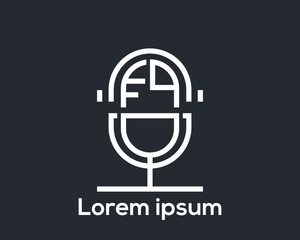 Creative Podcast  'FQ' icon Design Illustration