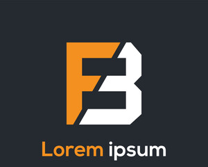 Square Shape Alphabet letter 'FB' Logo Design Illustration Template.