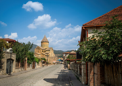 A street leading to the cathedral in Mtskheta