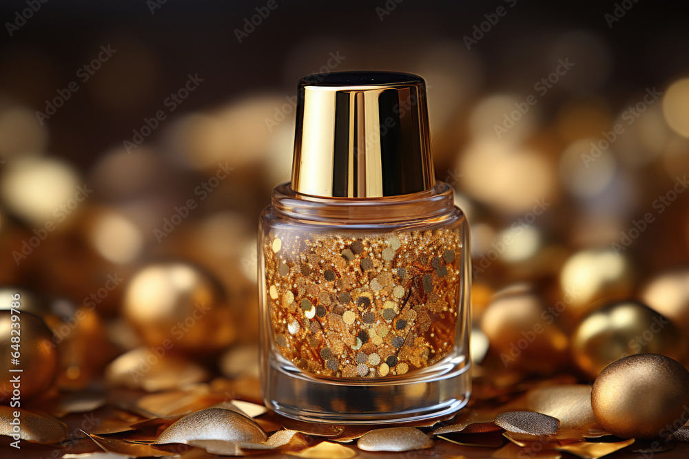 Canvas Prints Golden  glitter nail polish 