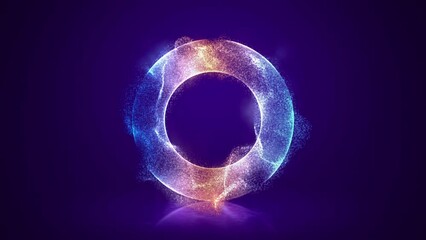 circular motion of abstract neon particles - Powered by Adobe