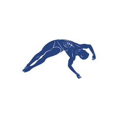 Synchronized Diving vector illustration design. Springboard Platform Diving Silhouette. Sport Athletes design template.