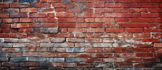 Vertical photograph of a vignetted red brick texture in a grunge background