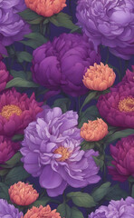 Wallpaper of pink, purple and lavender asters. Generative AI.