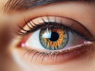 Fototapeta premium Makeup Masterpiece: Close-up of Eye with Beautifully Mascara-Enhanced Eyelashes