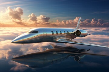 3D rendering of a luxury jet. Generative AI