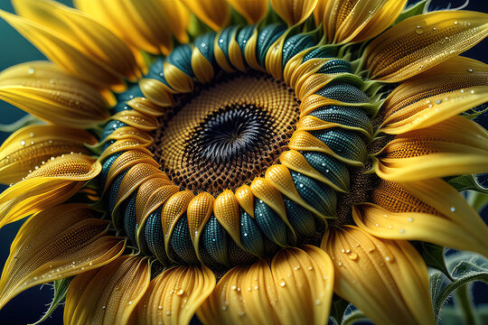 close up of  3D sunflower