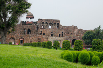Walls of the Purana Kila fortress, New Delhi. India