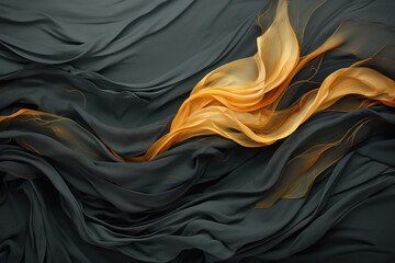 A luxurious golden muslin textile abstract background