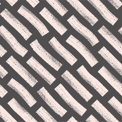 Simple ink brush strokes. Aesthetic boho seamless pattern. Rustic vector background