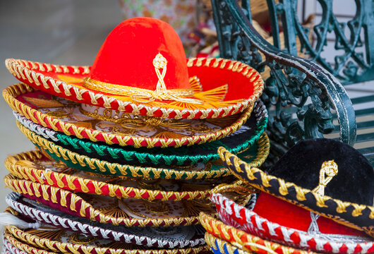 A sombrero is a typical souvenir found in shops in mexico; Puerto vallarta mexico