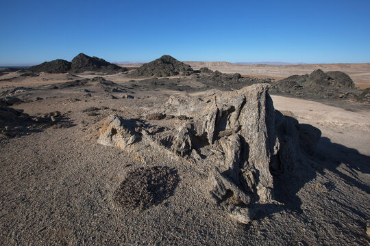 Graphite rocks at dias point; Luderitiz namibia