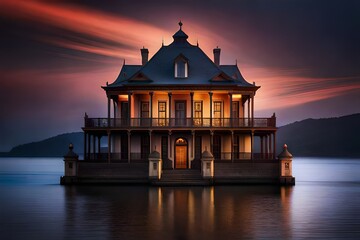 Obraz premium house at sunset