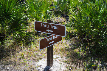Trail Signs In Tosohatchee Wildlife Management Area; Florida, United States Of America