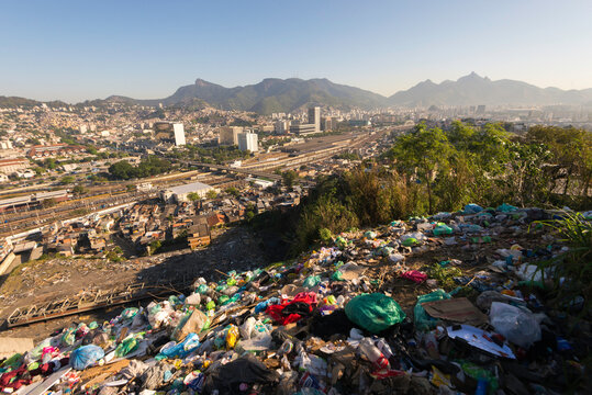 View of Rio de Janeiro City From Top of the Pile of Trash