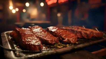 Picanha brazilian street food roasted beef steak