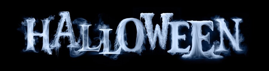 Spooky Ghost Style Halloween Word Graphic Title Logo