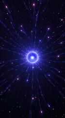 Naklejka premium Vertical Format Illustrated Violet Purple Atomic Molecule