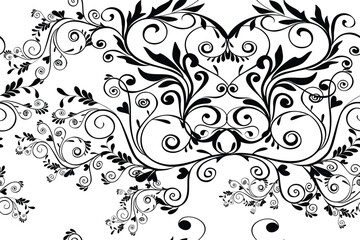 Sloping seamless black and white ornament for design and background Seamless watercolor pattern with abstract flowers textures. Excellent print for your design and chamomile