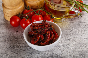 Homemade dry tomatoes with oil