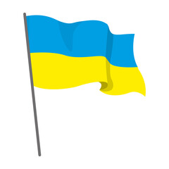 Flag Ukraine is flying. Official flag Ukraine flies of flagpole. Independence Day. Banner, flyer,...
