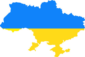 State borders of country Ukraine. Ukrainian border. Ukraine map. Card silhouette. Banner, poster template. Independence Day.