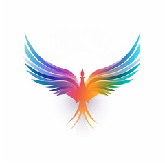 Fototapeta na wymiar Flying wings bird logo abstract design generative ai 