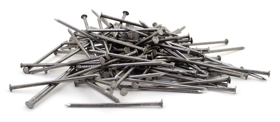 Pile of metal nails.