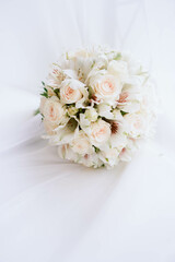 Bridal bouquet. Wedding. Wedding day. Love. Rings. Wedding rings. Engagement. Flowers. Beautiful bouquet. The bride's bouquet. Bride. Aesthetics. Details.