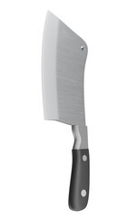 Realistic butcher cleaver machete on transparent background in 3D rendering