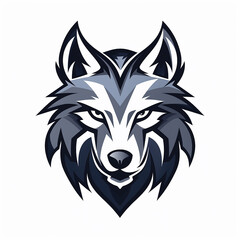 Wolf silhouette head logo design generative ai 