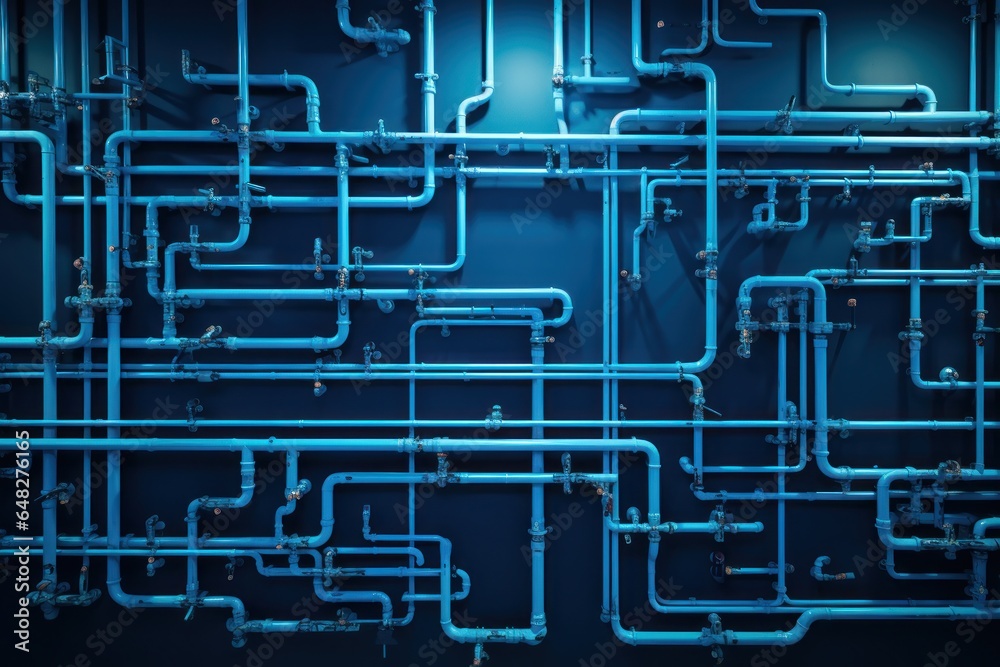Aufkleber A picture of a bunch of pipes that are connected to each other. This versatile image can be used to represent interconnectedness, plumbing systems, industrial infrastructure, or engineering concepts.