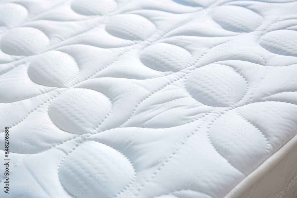 Aufkleber a detailed view of a mattress with a clean, white cover. this image can be used to showcase bedding 