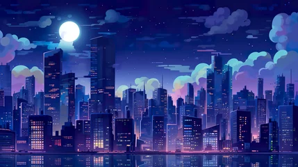 Cercles muraux Skyline city skyline at night