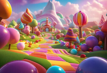 Candyland in magical world 