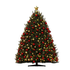 Christmas tree with decorations, isolate on a transparent background, 3d illustration, cg render - 648279187