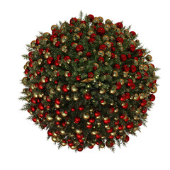 Christmas tree with decorations, isolate on a transparent background, 3d illustration, cg render