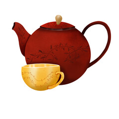 teapot and cup