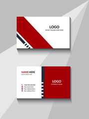 Modern corporate red and black business card template, visiting card