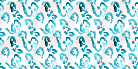 Hand Drawn Leopard Print. Colorful Animal Skins