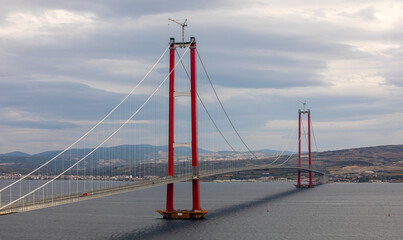 new bridge connecting two continents 1915 canakkale bridge (dardanelles bridge), Canakkale, Turkey