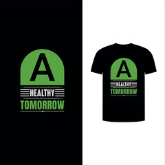 Flat hospital and healthcare typography T-shirt design