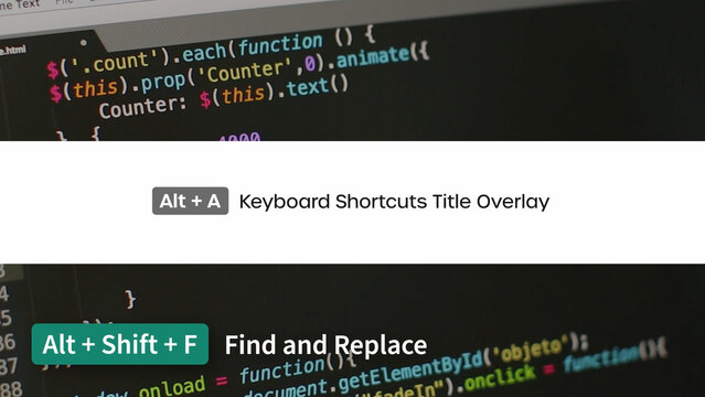 Keyboard Shortcuts Button Text Overlay