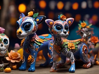 Fototapeta premium Alebrijes for the day of the dead, Mexican celebration.