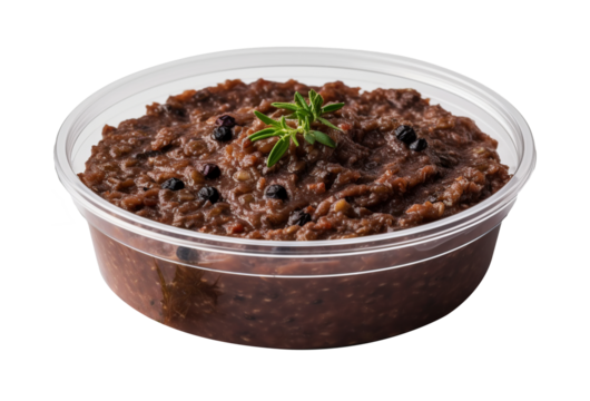 Tapenade on transparent background. Generative AI.