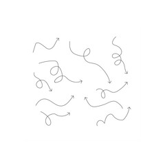 Sketch line arrow element. Hand-drawn doodle sketch style. Arrow, brush decoration. Vector illustration