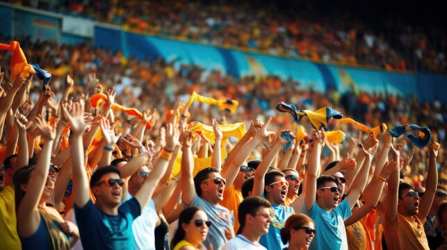 Large Crowd Of Sport Fans On The Stadium