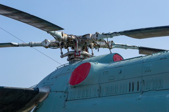 Soviet cold war helicopter hull closeup