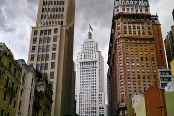 Sao Paulo Downtown Landmark Buildings Dramatic