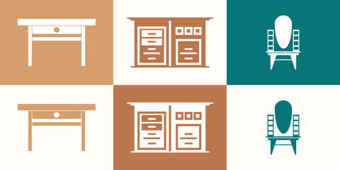 interior logo line art design inspiration with business card template .premium vector